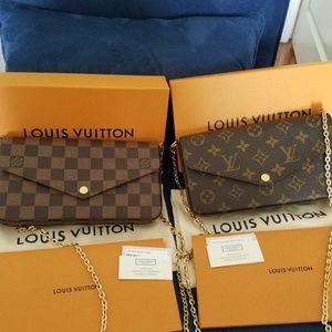 💥Sold~Damier Ebene Louis Vuitton Pochette Felicie